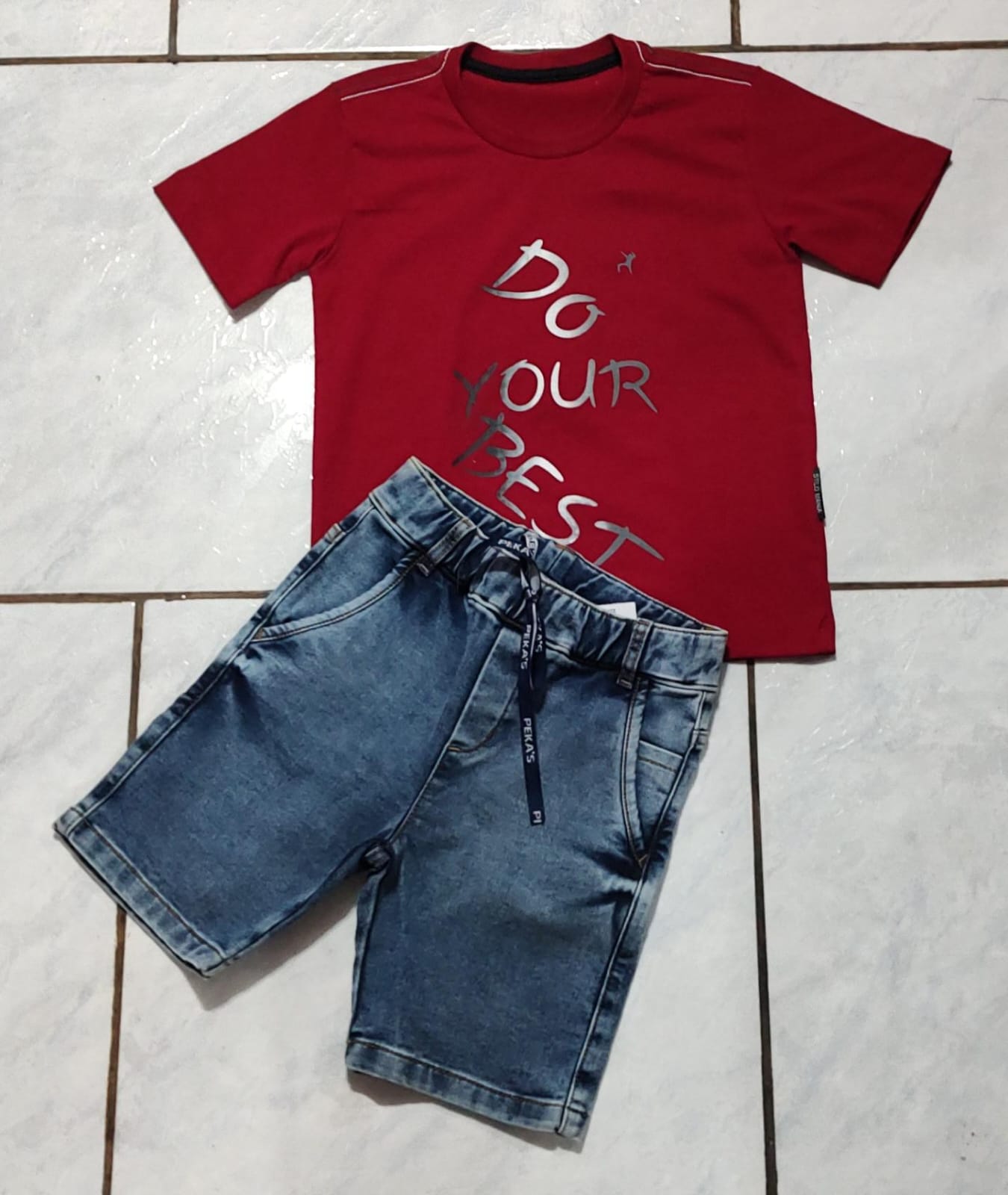Camiseta e Bermuda Infantil Masculino